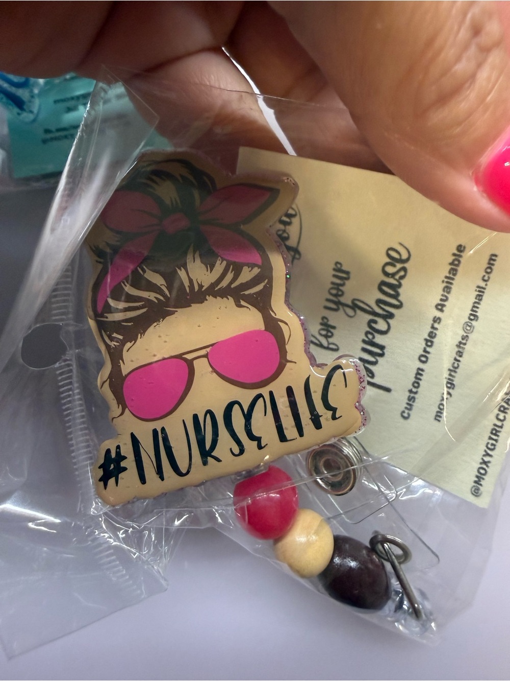 Nurse Life Pink Sunglasses Badge Reel -